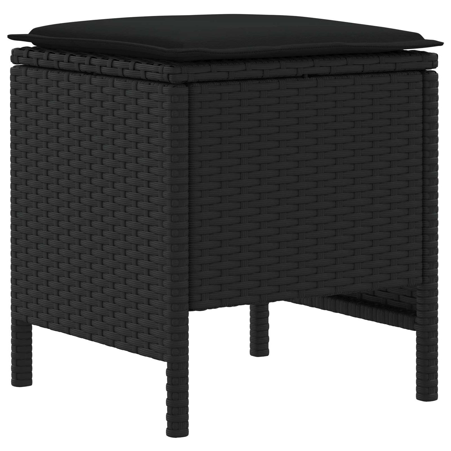 vidaXL Σύνολα επίπλων με μαξιλάρι 7 pcs Μαύρο Ράτα PE