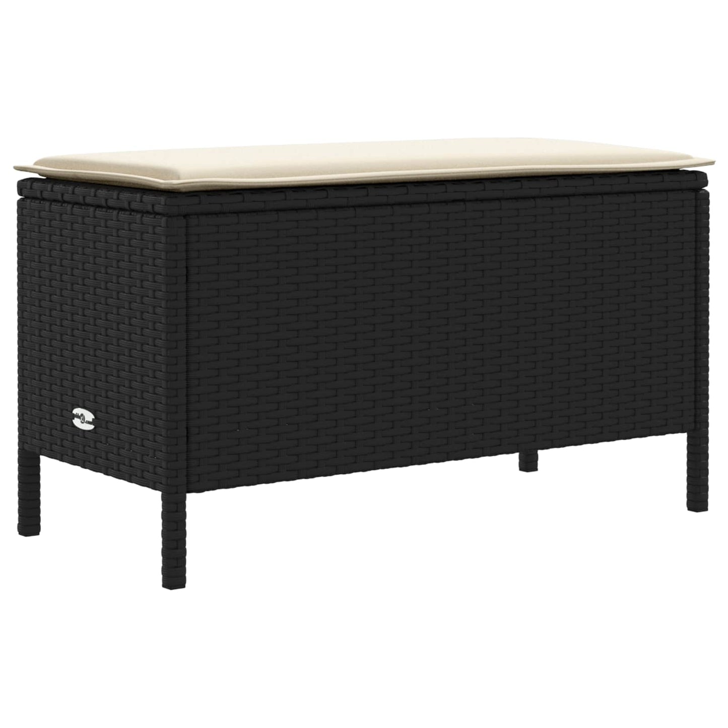 vidaXL Σύνολα επίπλων με μαξιλάρι 7 pcs Μαύρο και Κρέμα Ράτα PE