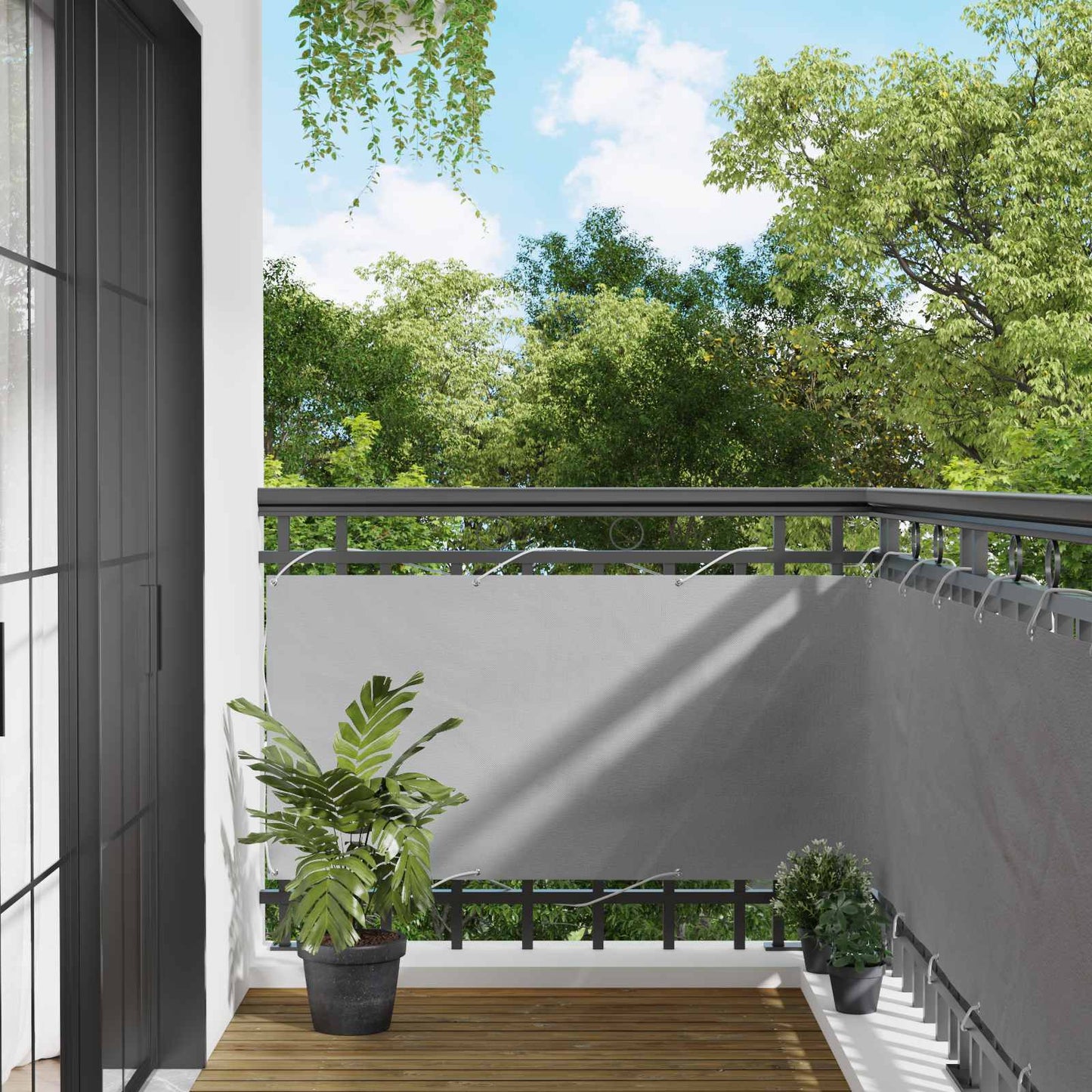 vidaXL Οθόνη Μπαλκονιού Ανοιχτό γκρι 75 x 200 cm