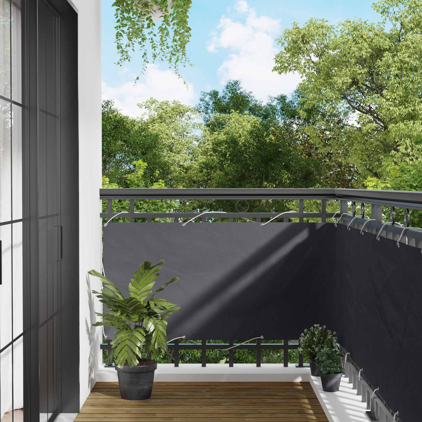 vidaXL Οθόνη Μπαλκονιού Ανθρακί 75 x 200 cm