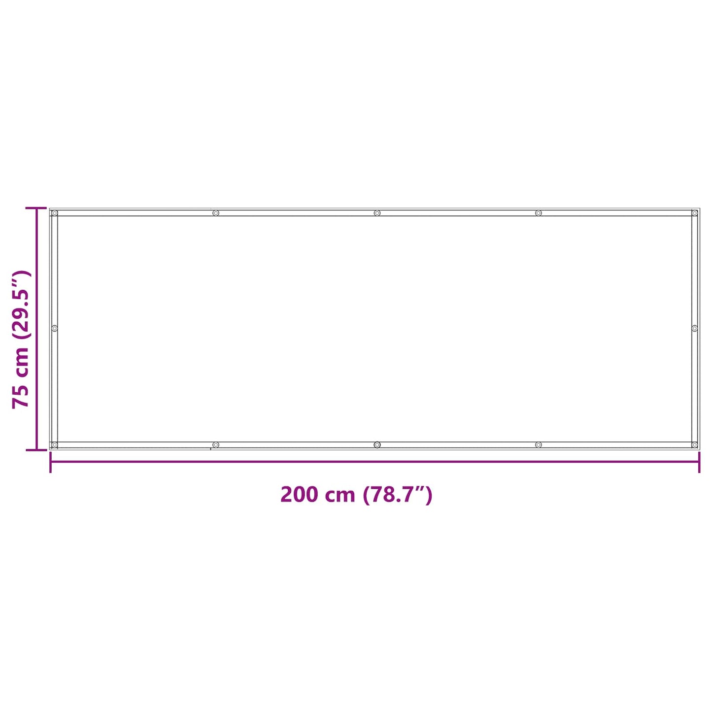 vidaXL Οθόνη Μπαλκονιού Ανθρακί 75 x 200 cm