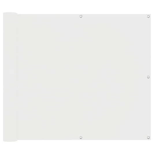 vidaXL Οθόνη Μπαλκονιού Λευκός 100 x 500 cm Ύφασμα Όξφορντ
