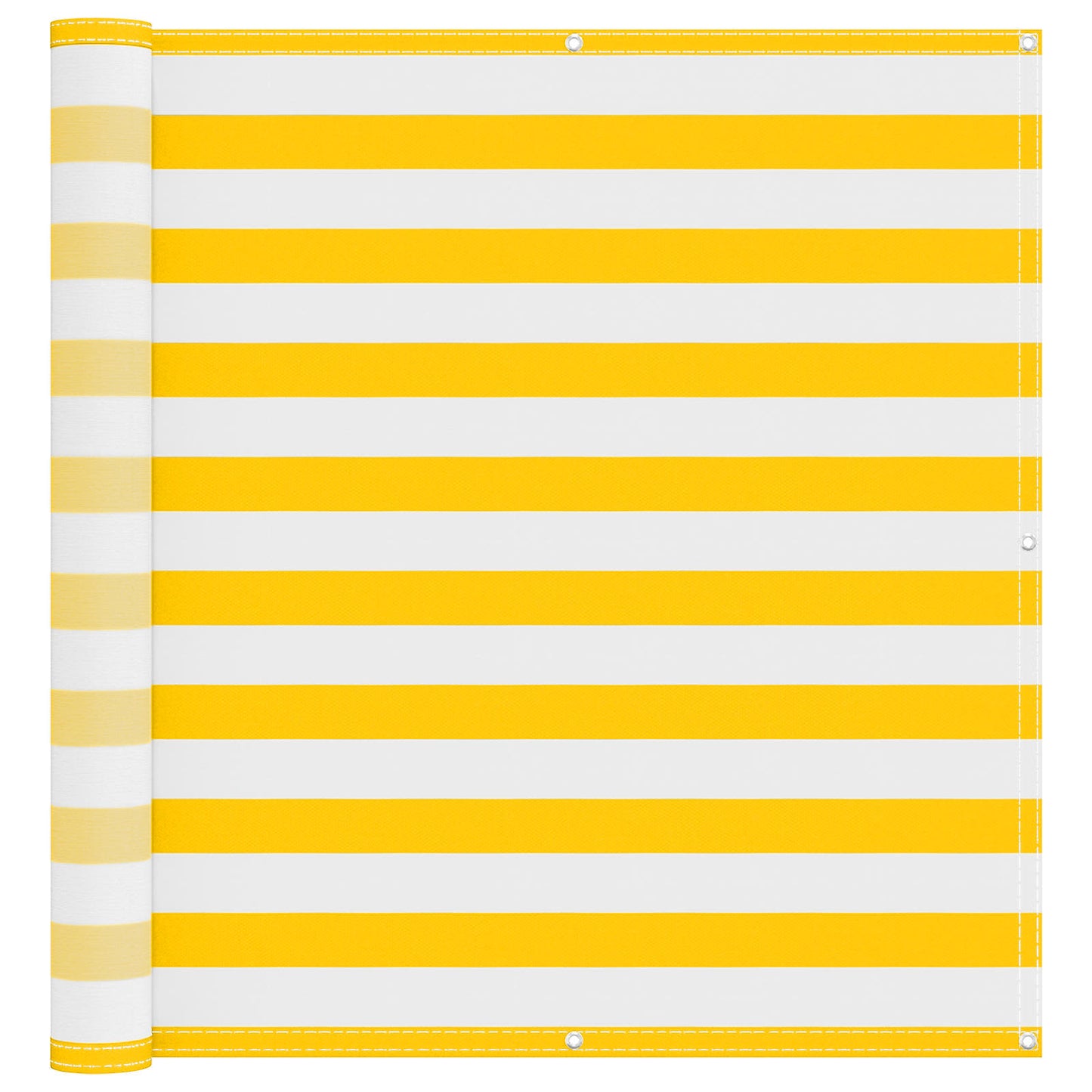 vidaXL Οθόνη Μπαλκονιού Κίτρινο και Λευκό 110 x 300 cm Ύφασμα Όξφορντ