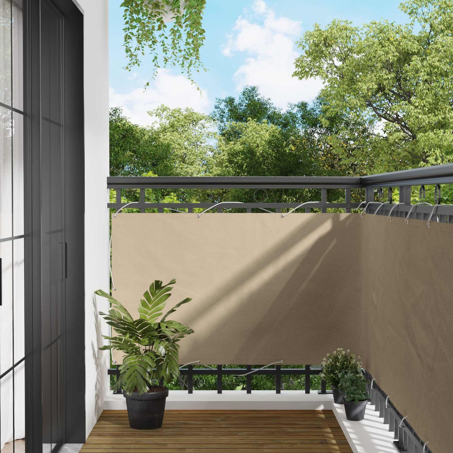 vidaXL Οθόνη Μπαλκονιού Μπεζ 100 x 300 cm Ύφασμα Όξφορντ