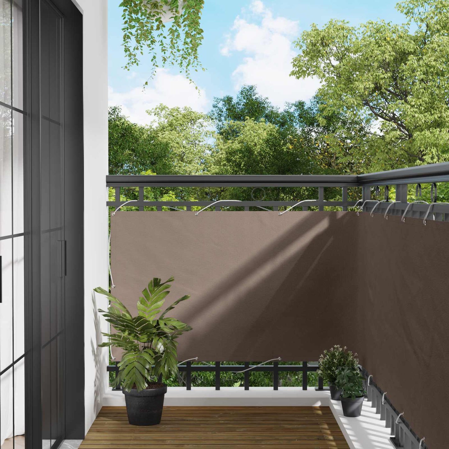 vidaXL Οθόνη Μπαλκονιού Taupe 100 x 500 cm Ύφασμα Όξφορντ