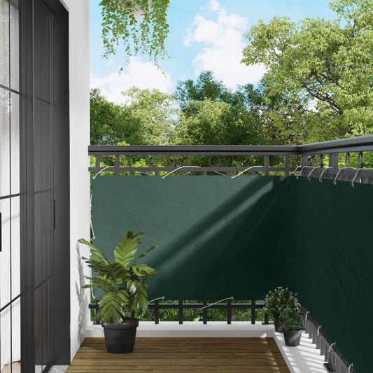 vidaXL Οθόνη Μπαλκονιού Σκούρο Πράσινο 100 x 600 cm Ύφασμα Όξφορντ