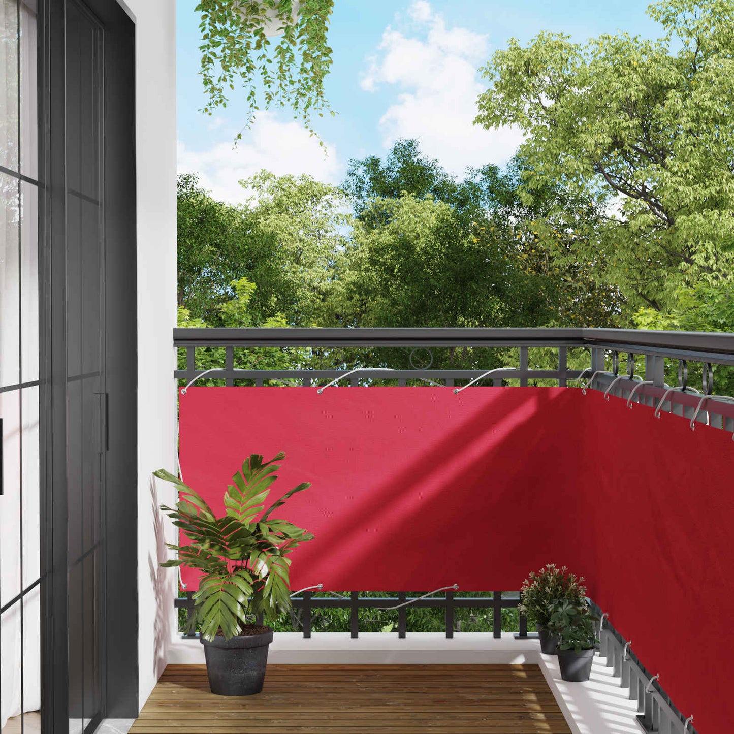 vidaXL Οθόνη Μπαλκονιού Μπορντό 75 x 600 cm