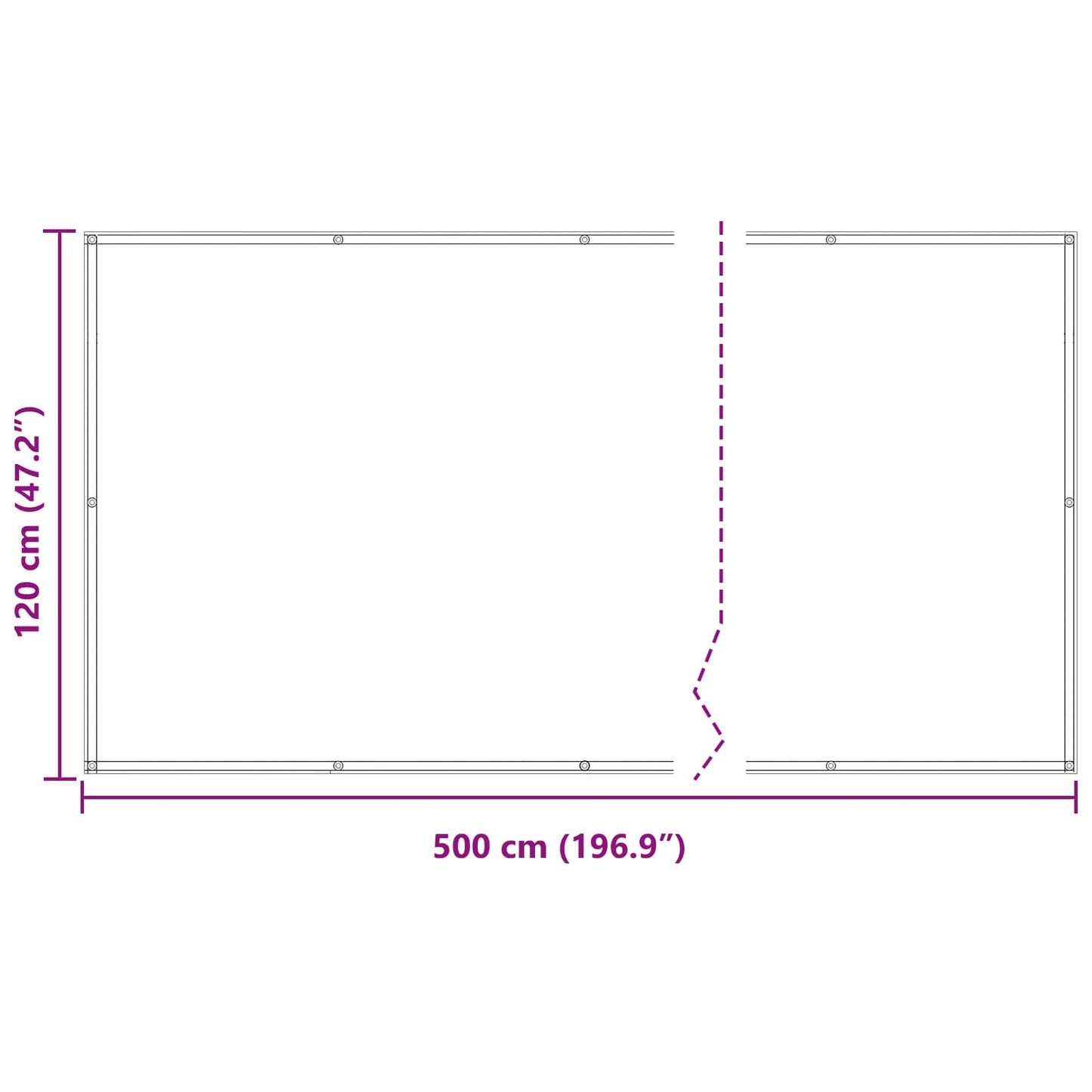 vidaXL Οθόνη Μπαλκονιού Μπορντό 120 x 500 cm
