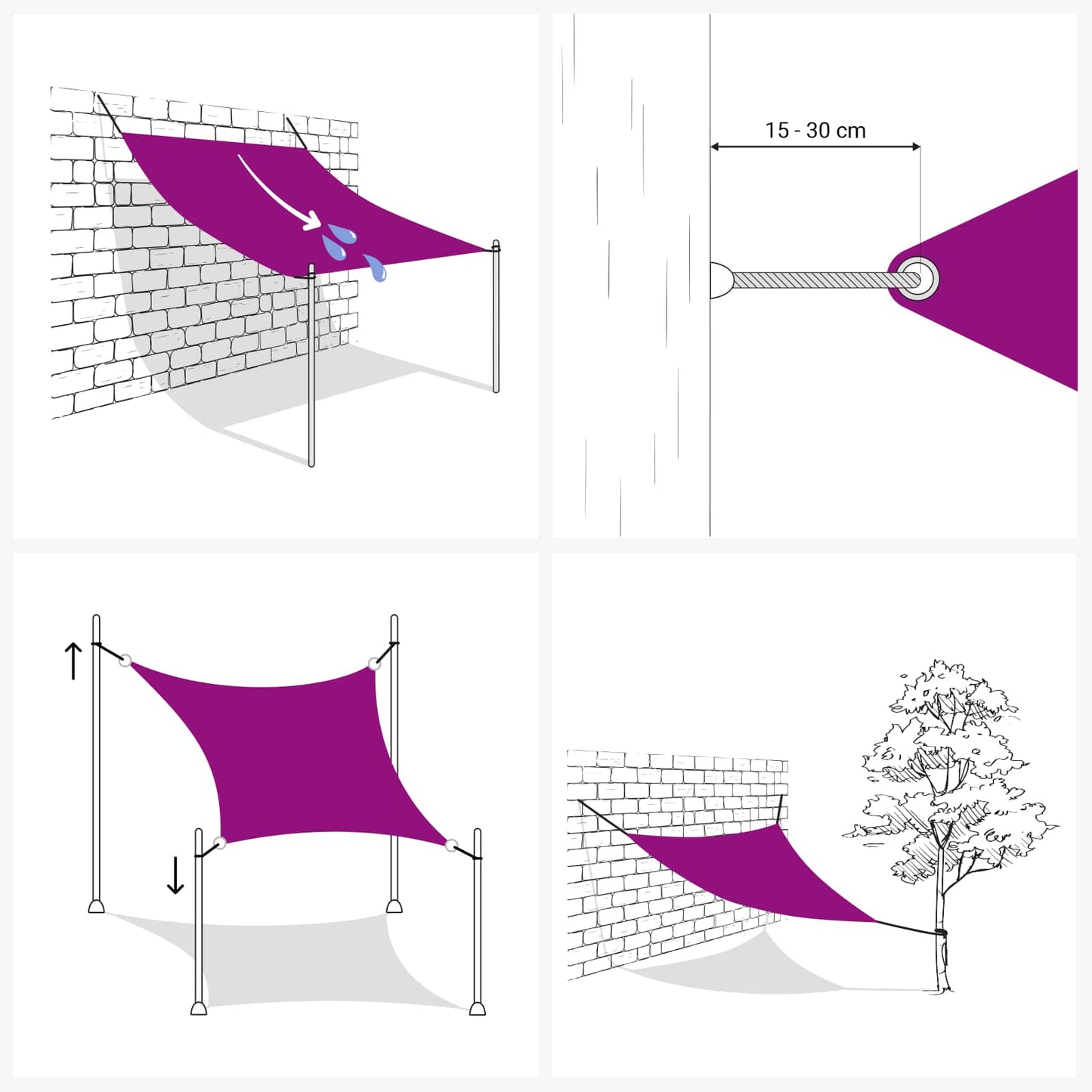 vidaXL Πανί σκιάς Κίτρινο και Λευκό 2,5 x 3 m 100% Πολυέστερ Οξφόρδη