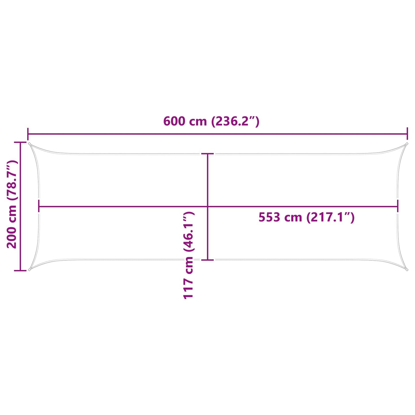 vidaXL Πανί σκιάς Ανοιχτό Γκρι και Λευκό 2 x 6 m