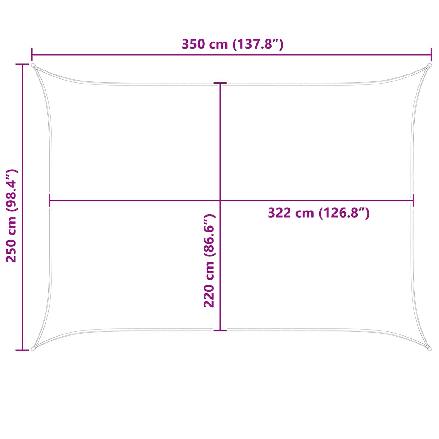 vidaXL Πανί σκιάς Ανοιχτό Γκρι και Λευκό 3,5 x 2,5 μ