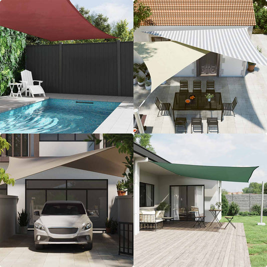 vidaXL Πανί σκιάς Ανοιχτό Γκρι και Λευκό 5 x 4 m