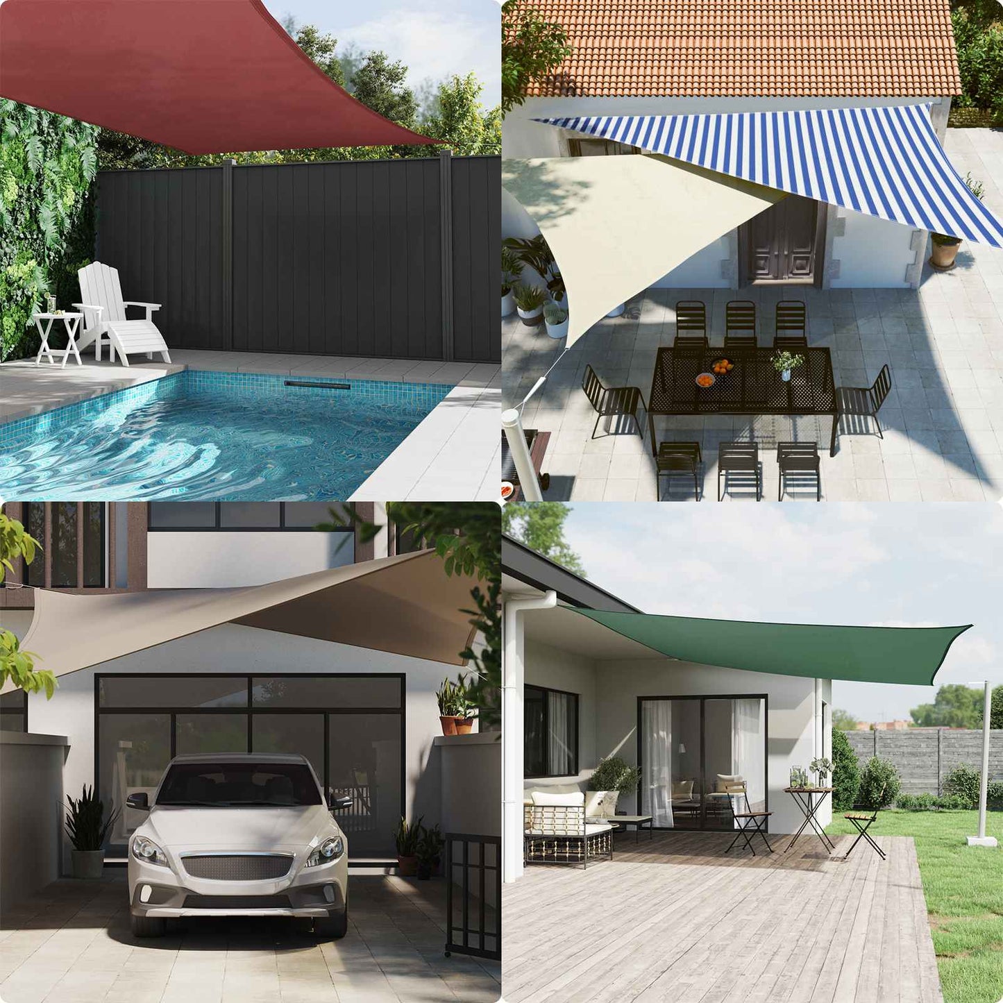 vidaXL Πανί σκιάς Μπλε και άσπρο 7 x 5 x 5 μ 100% Πολυέστερ Οξφόρδη