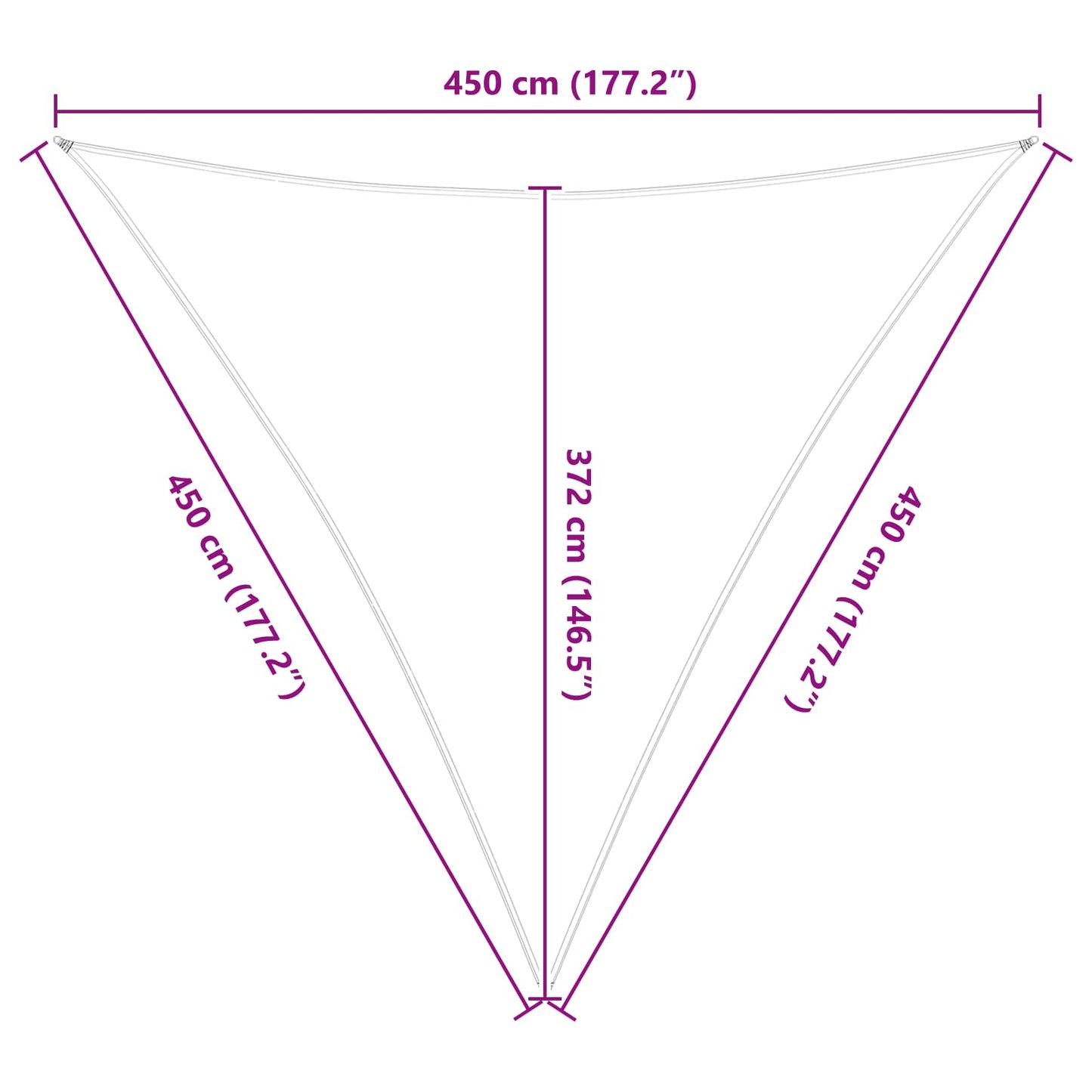 vidaXL Σκίαση Ήλιου Εξωτερικού Χώρου 4,5 x 4,5 x 4,5 m