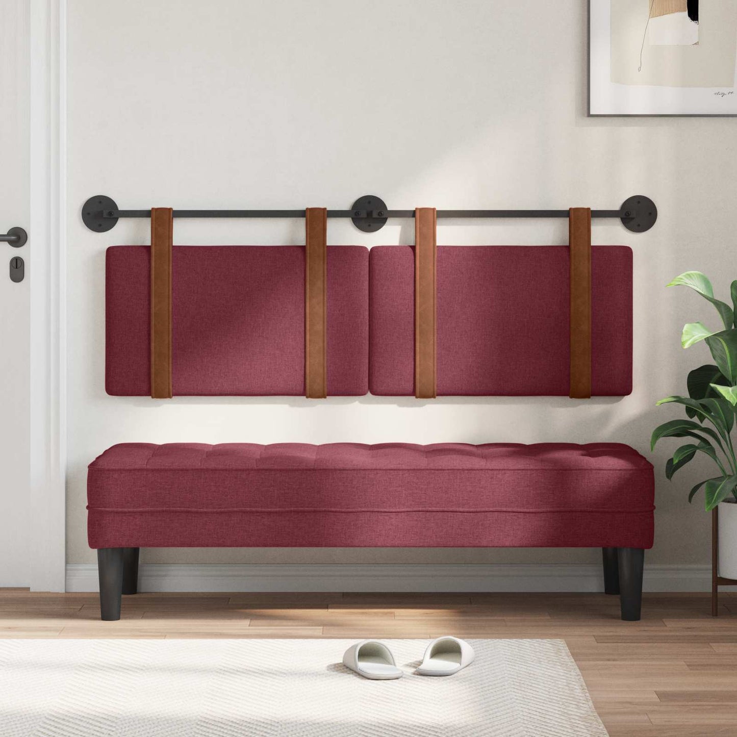 vidaXL Κρεμαστό Κεφαλάρι Επιτοίχιο Κόκκινο 150 x 55 x 5 εκ Αντίκα PU