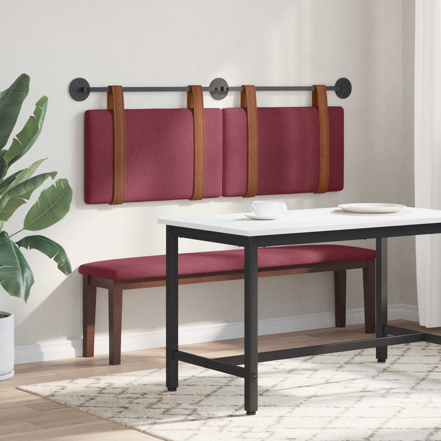 vidaXL Κρεμαστό Κεφαλάρι Επιτοίχιο Κόκκινο 150 x 55 x 5 εκ Αντίκα PU