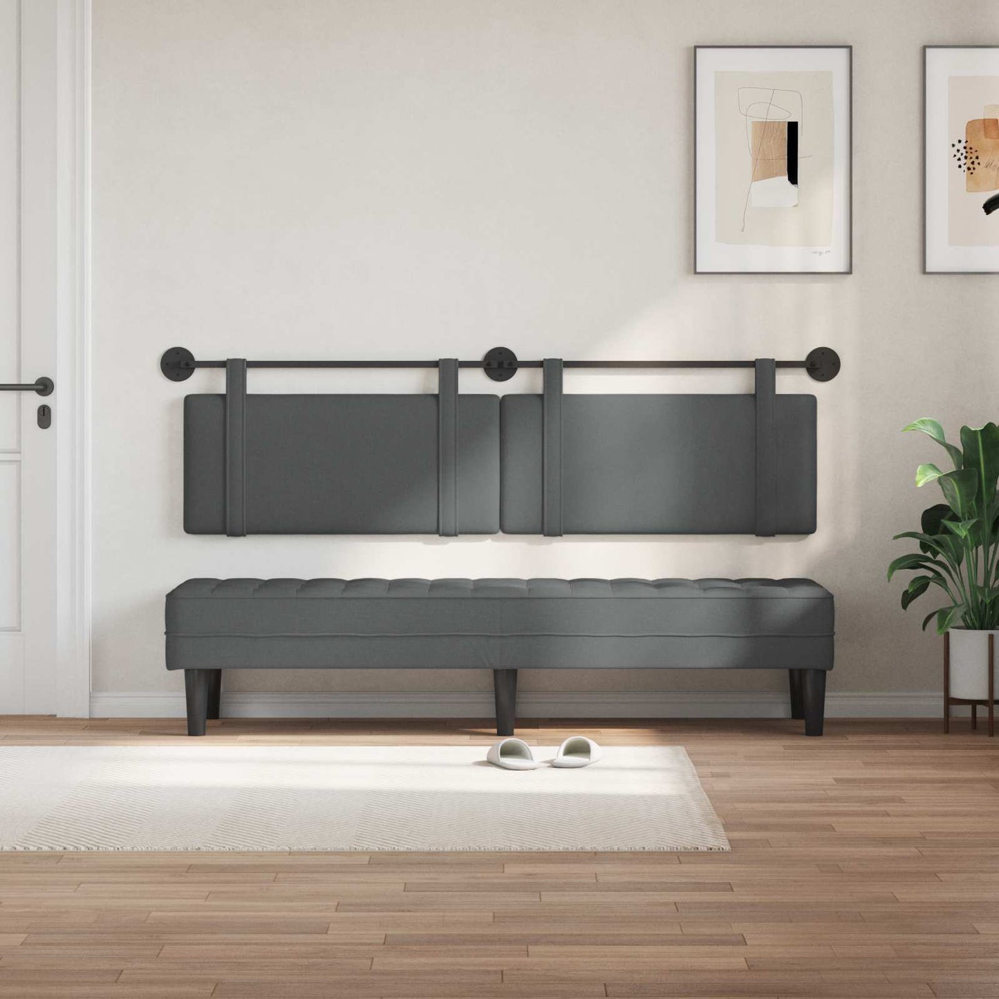 vidaXL Κρεμαστό Κεφαλάρι Σκούρο Γκρι ύφασμα
