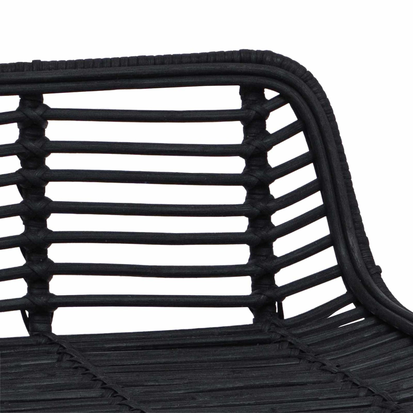 vidaXL Μπαρ σκαμπό 2 pcs Μαύρο 44 x 45 x 76 εκ. Ράτταν και Χάλυβας