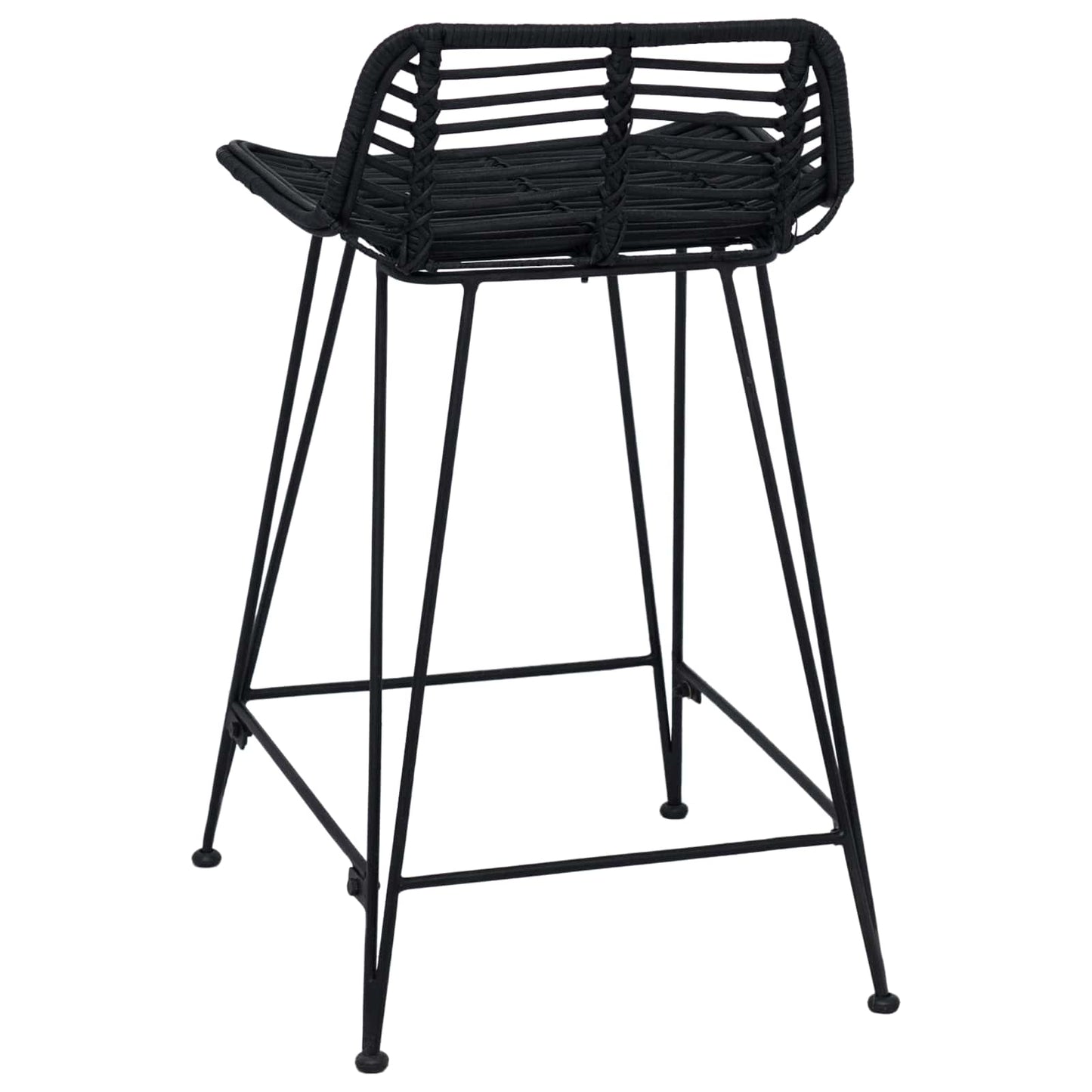 vidaXL Μπαρ σκαμπό 2 pcs Μαύρο 44 x 45 x 76 εκ. Ράτταν και Χάλυβας