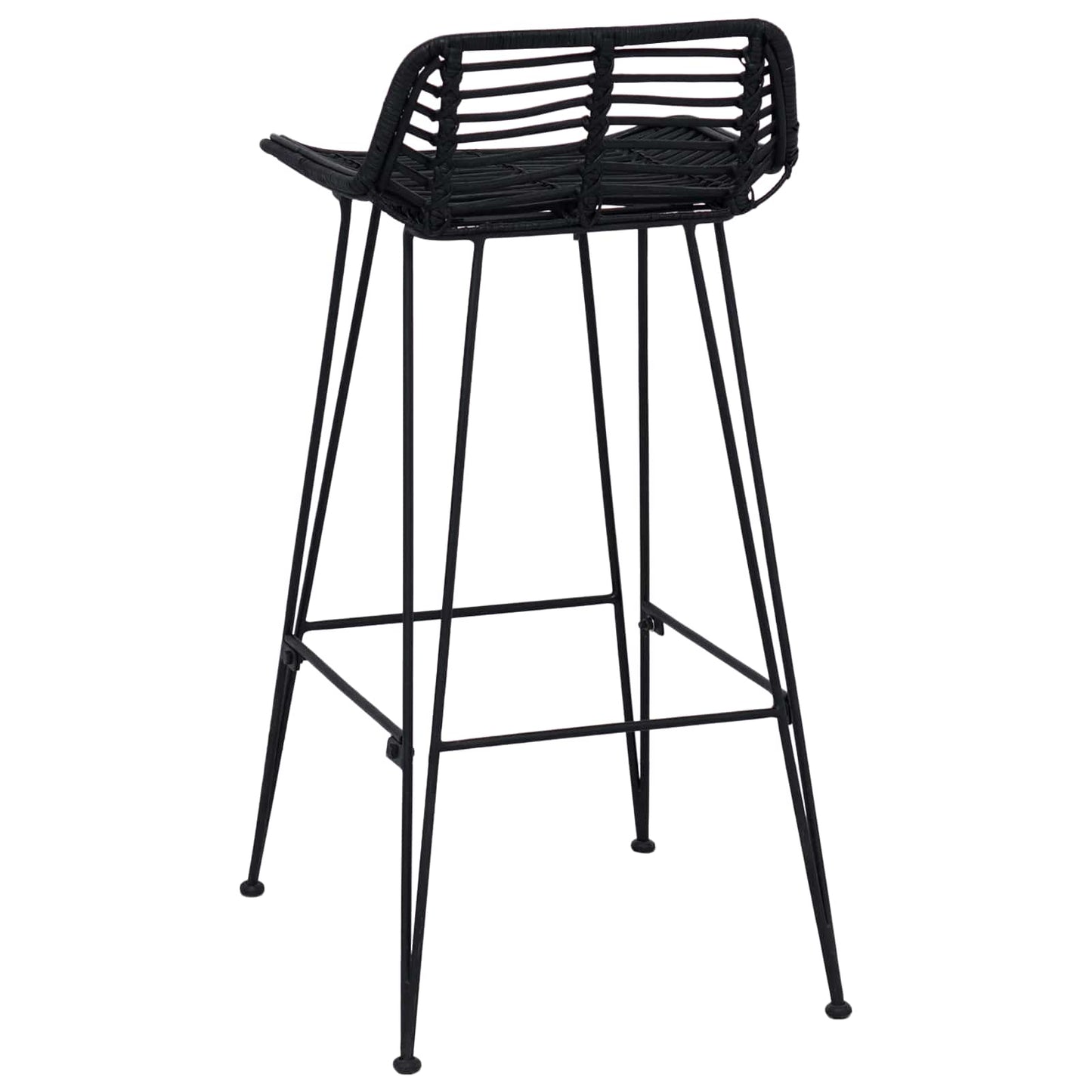 vidaXL Μπαρ σκαμπό 2 pcs Μαύρο 44 x 46 x 91 εκ. Ράτταν και Χάλυβας