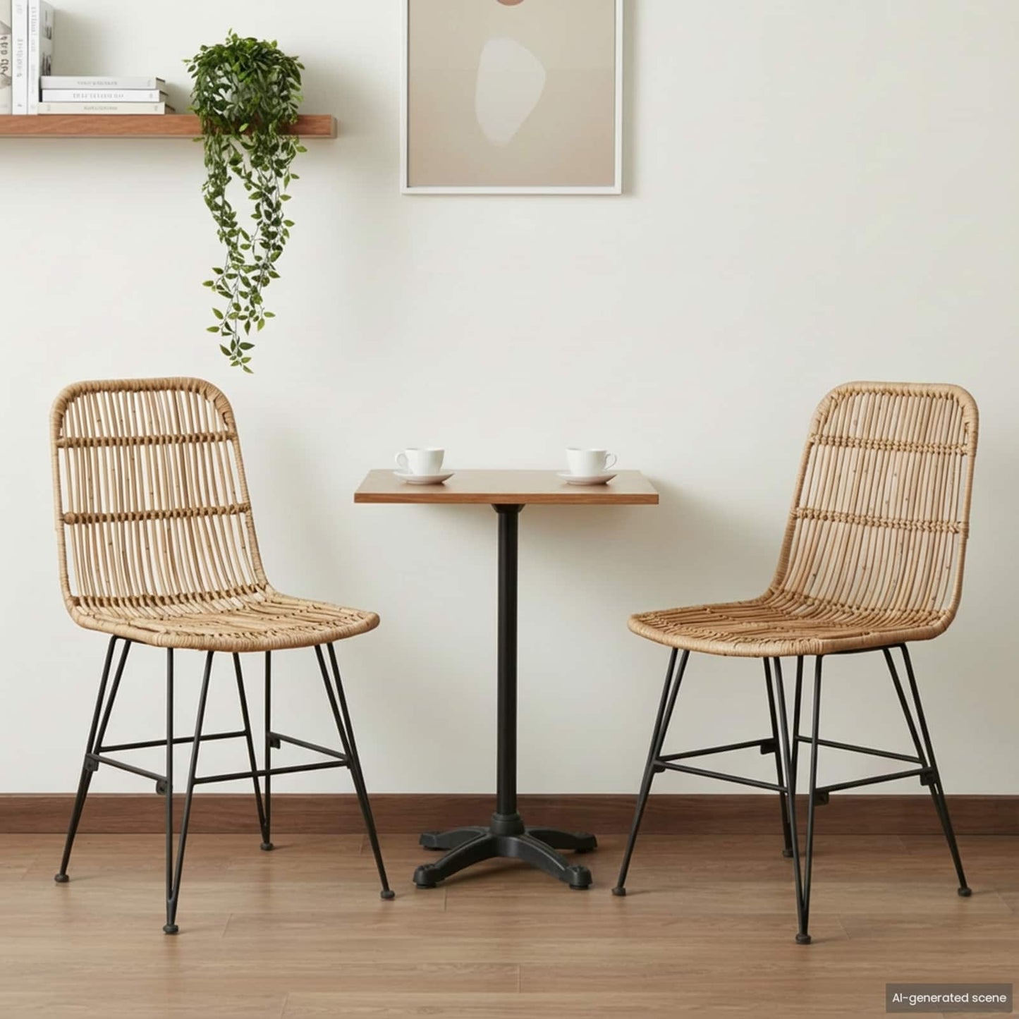 vidaXL Καρέκλα τραπεζαρίας 2 pcs Φυσικό 41 x 55 x 85 εκ.