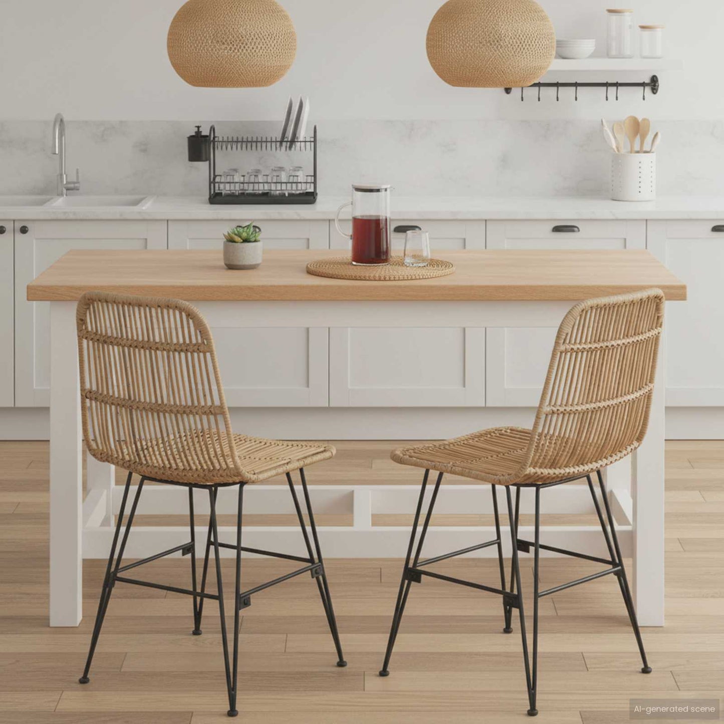 vidaXL Καρέκλα τραπεζαρίας 2 pcs Φυσικό 41 x 55 x 85 εκ.