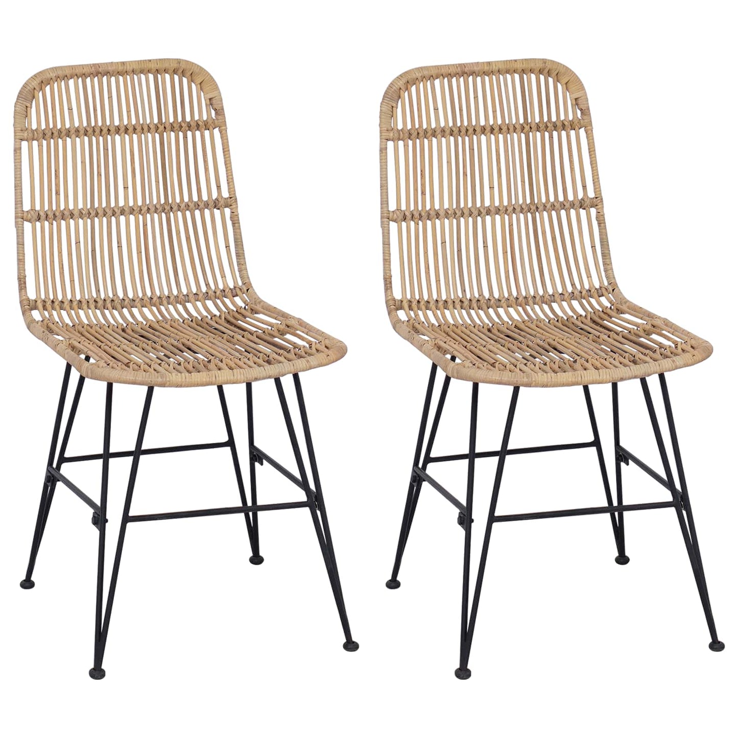 vidaXL Καρέκλα τραπεζαρίας 2 pcs Φυσικό 41 x 55 x 85 εκ.