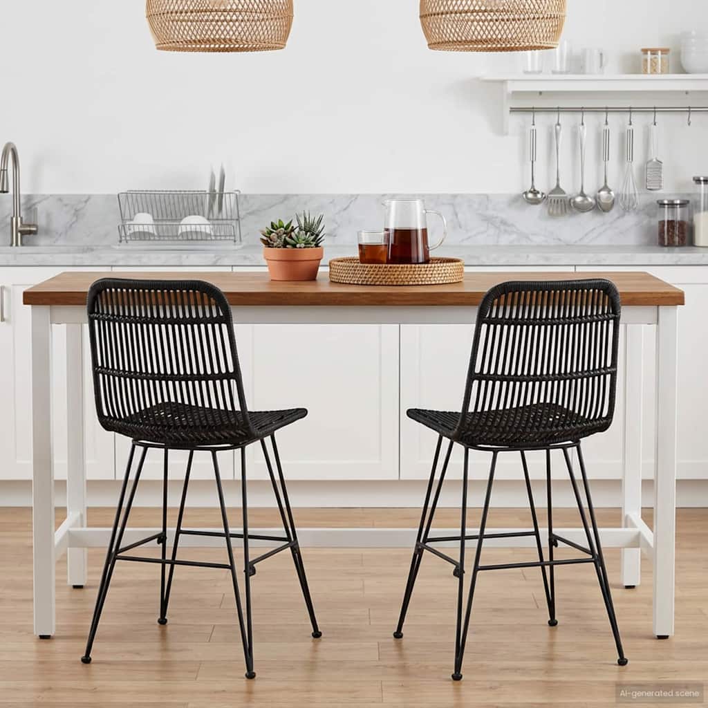 vidaXL Καρέκλα τραπεζαρίας 2 pcs Μαύρο 41 x 55 x 85 εκ.