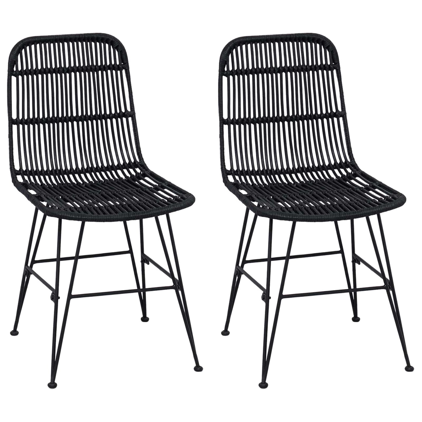 vidaXL Καρέκλα τραπεζαρίας 2 pcs Μαύρο 41 x 55 x 85 εκ.
