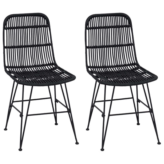 vidaXL Καρέκλα τραπεζαρίας 2 pcs Μαύρο 41 x 55 x 85 εκ.