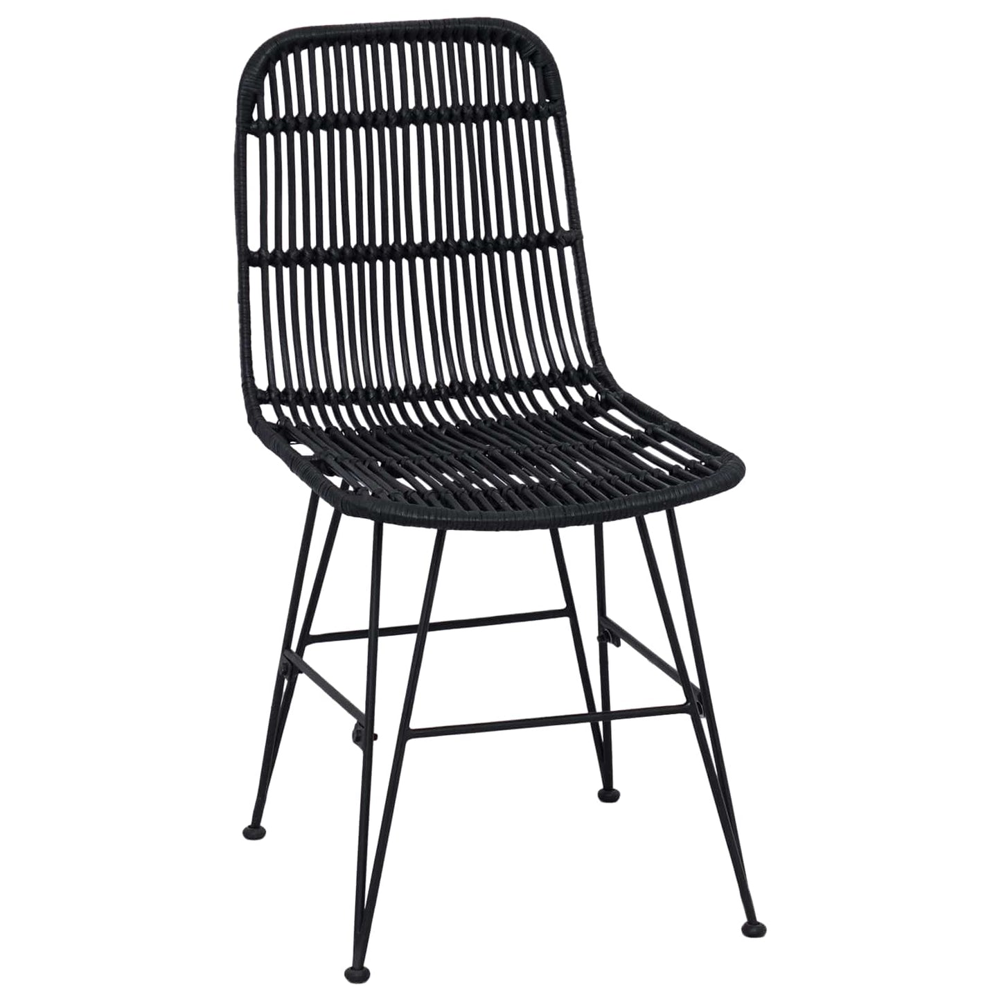 vidaXL Καρέκλα τραπεζαρίας 2 pcs Μαύρο 41 x 55 x 85 εκ.