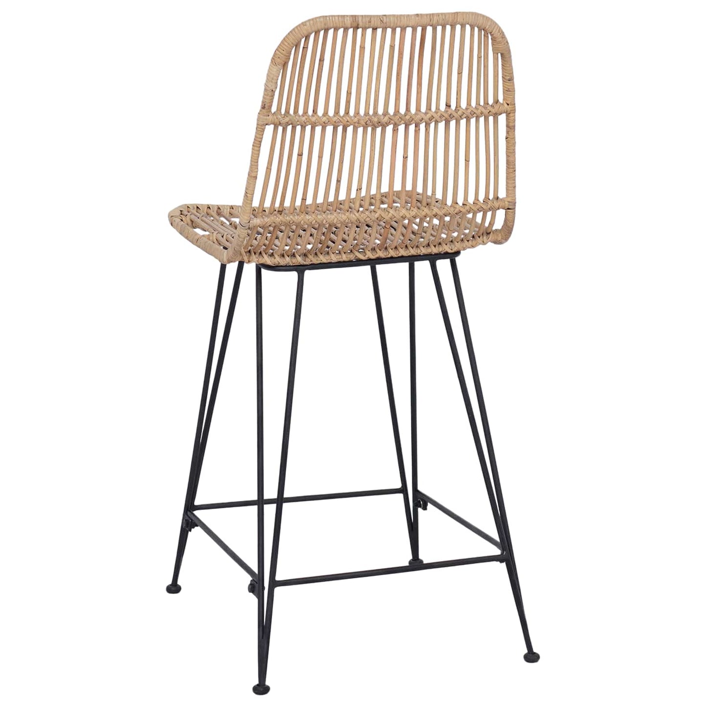 vidaXL Μπαρ σκαμπό 2 pcs Φυσικό 44 x 54 x 96 εκ. Ράτταν και Χάλυβας