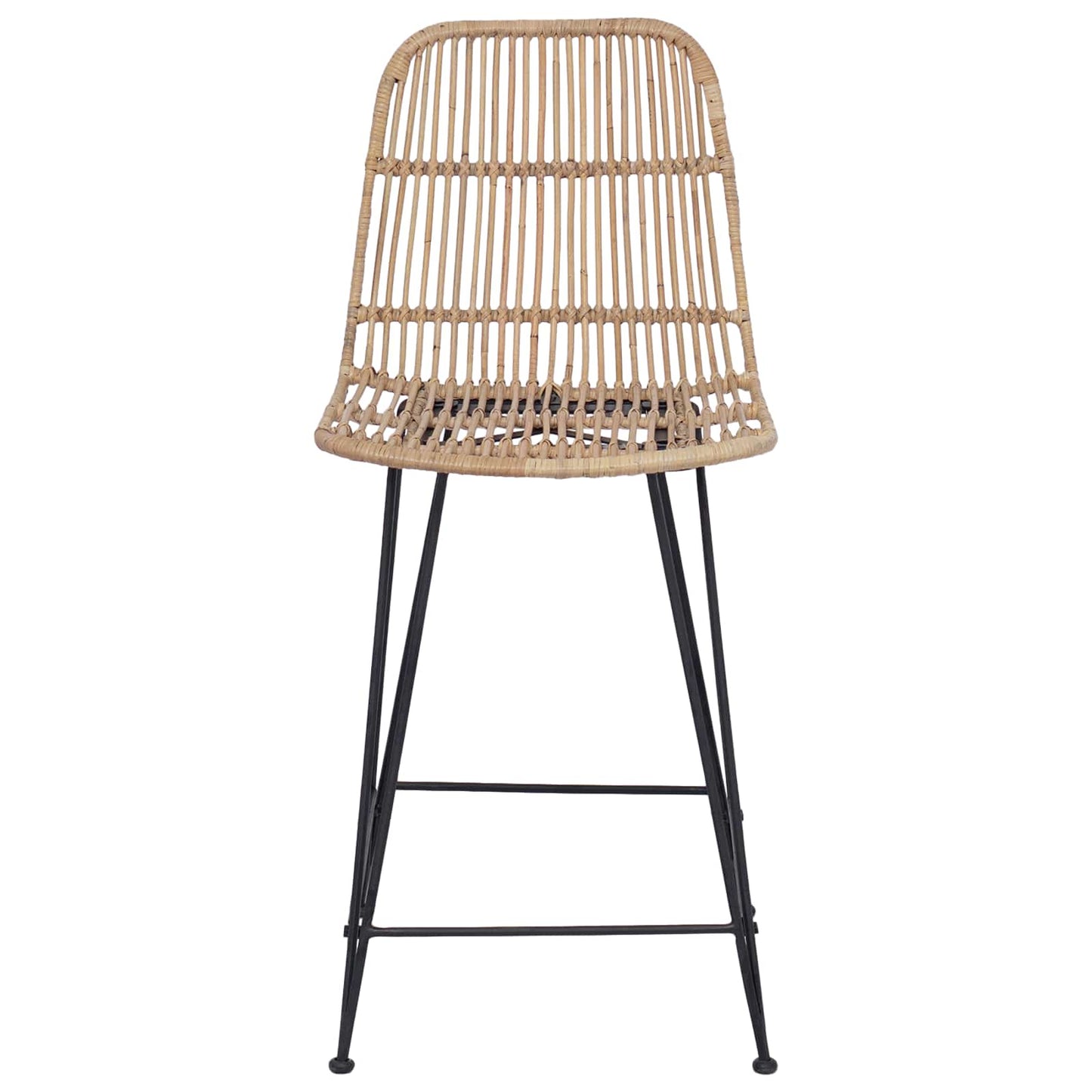 vidaXL Μπαρ σκαμπό 2 pcs Φυσικό 44 x 54 x 96 εκ. Ράτταν και Χάλυβας