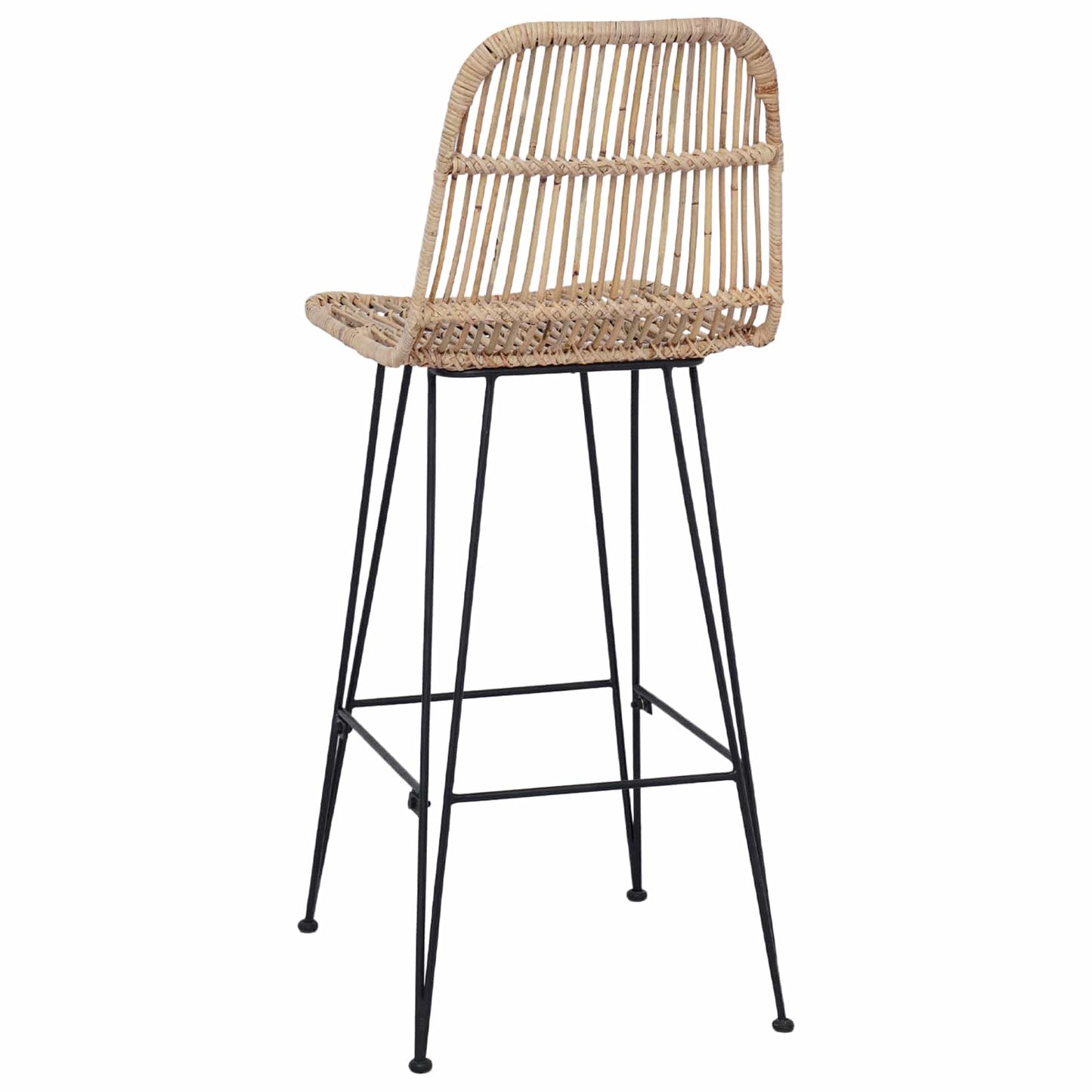 vidaXL Μπαρ σκαμπό 2 pcs Φυσικό 44 x 55 x 109 εκ. Ράτταν και Χάλυβας