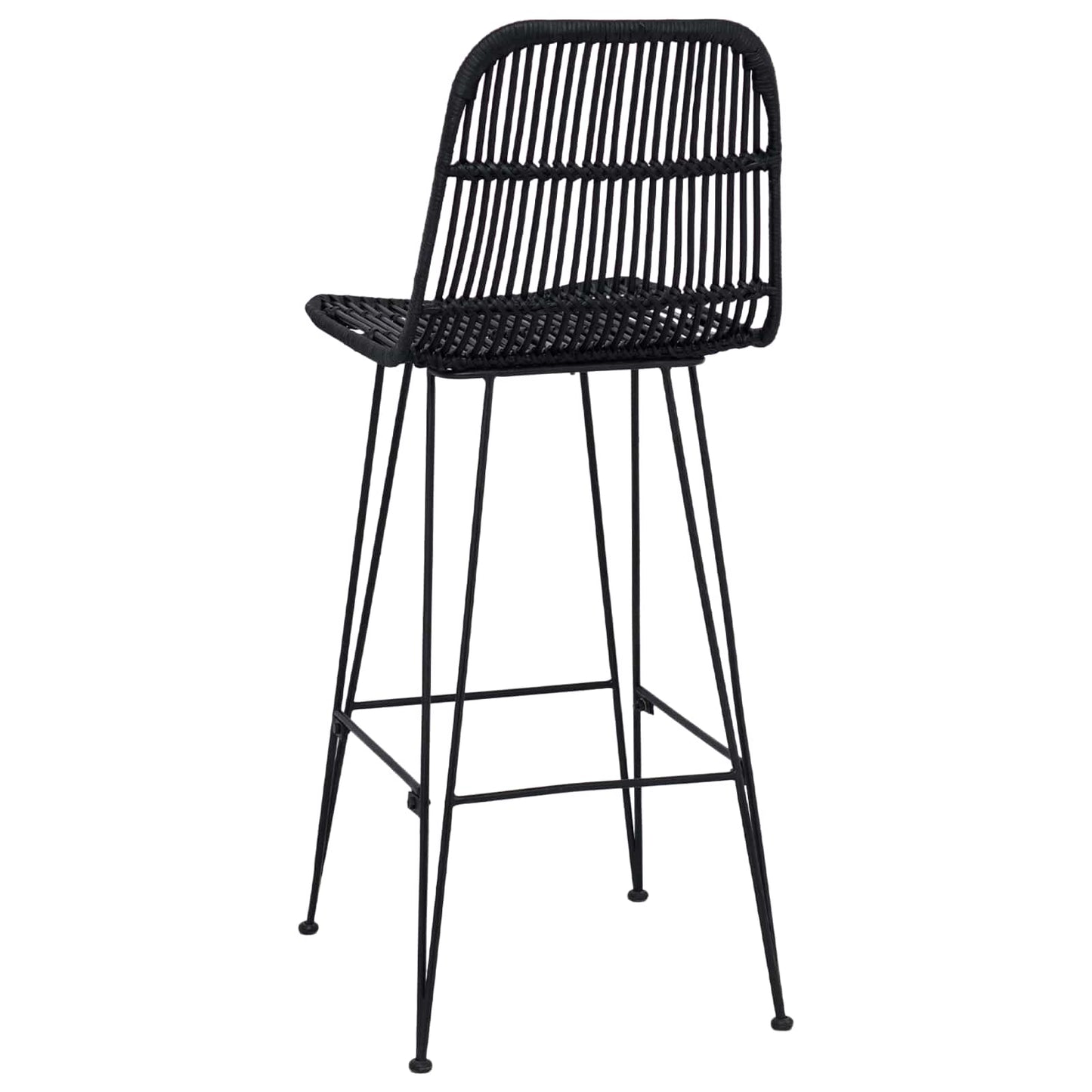 vidaXL Μπαρ σκαμπό 2 pcs Μαύρο 44 x 55 x 109 εκ. Ράτταν και Χάλυβας