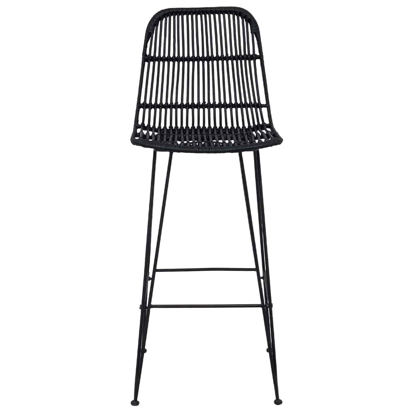 vidaXL Μπαρ σκαμπό 2 pcs Μαύρο 44 x 55 x 109 εκ. Ράτταν και Χάλυβας