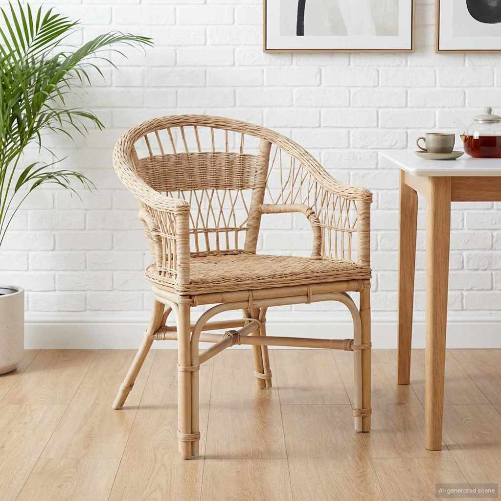 vidaXL Στοιβαζόμενη Καρέκλα Φυσικό 60 x 60 x 81 εκατοστά Ρατάν