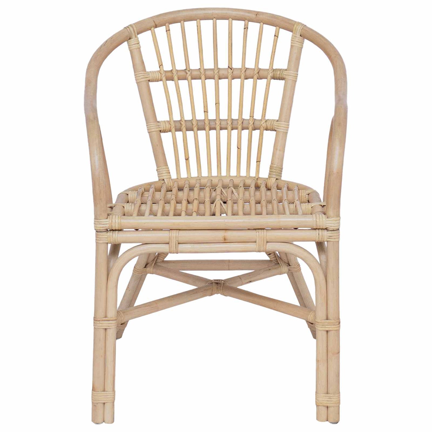 vidaXL Στοιβαζόμενη Καρέκλα Φυσικό 58 x 60 x 81 cm Ρατάν