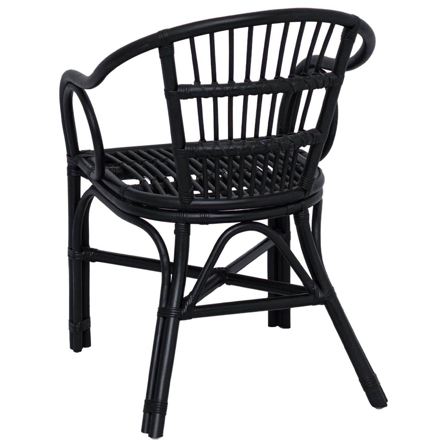 vidaXL Στοιβαζόμενη Καρέκλα Μαύρο 58 x 60 x 81 cm Ρατάν