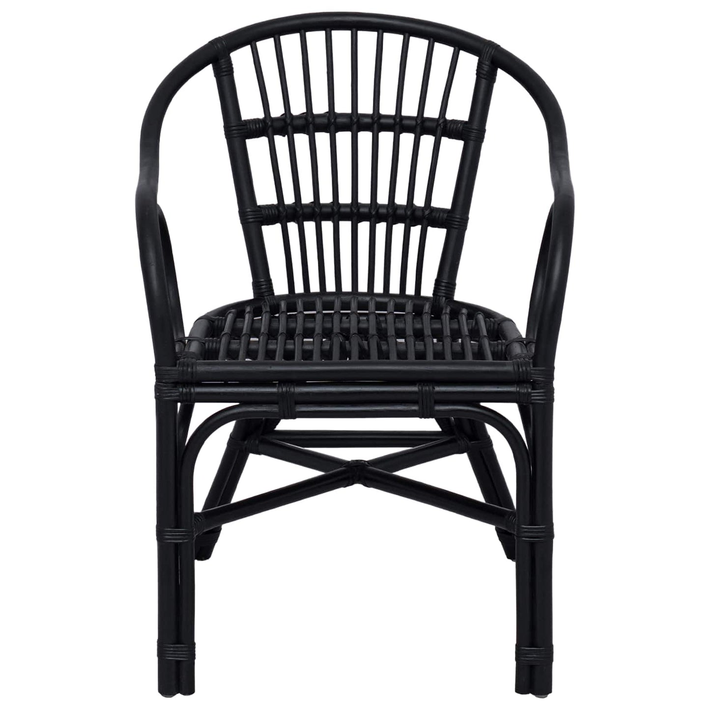 vidaXL Στοιβαζόμενη Καρέκλα Μαύρο 58 x 60 x 81 cm Ρατάν