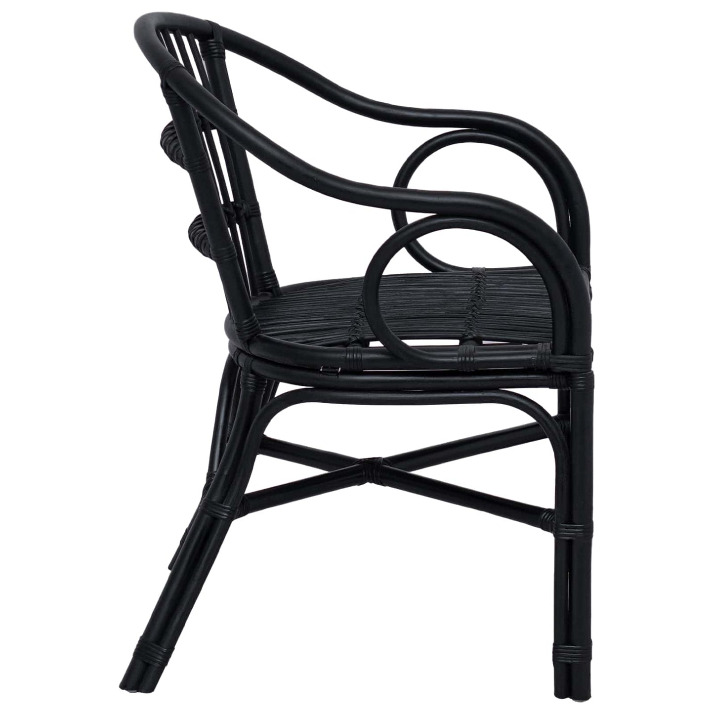 vidaXL Στοιβαζόμενη Καρέκλα Μαύρο 58 x 60 x 81 cm Ρατάν