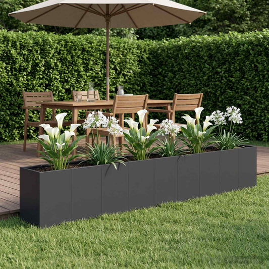 vidaXL Γλάστρα Κήπου Μαύρο 360 x 40 x 60 εκ Ψυχρής έλασης χάλυβας