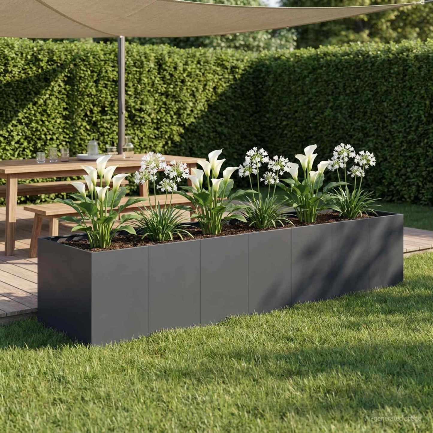 vidaXL Γλάστρα Κήπου Ανθρακί 280 x 80 x 60 εκ Ψυχρής έλασης χάλυβας