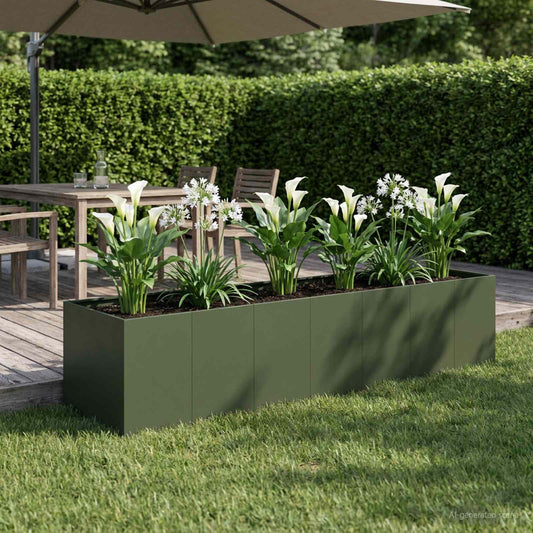 vidaXL Γλάστρα Κήπου Λαδί 280 x 80 x 60 εκ Ψυχρής έλασης χάλυβας