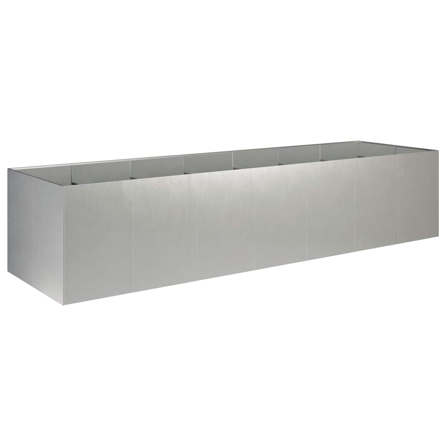 vidaXL Γλάστρα Κήπου Ασημί 280 x 80 x 60 εκ Ανοξείδωτο Ατσάλι