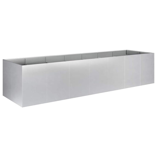 vidaXL Γλάστρα Κήπου Ασημί 280 x 80 x 60 εκ Γαλβανισμένος Χάλυβας