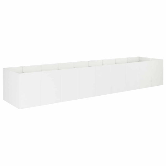 vidaXL Γλάστρα Κήπου Λευκό 360 x 80 x 60 εκ Ψυχρής έλασης χάλυβας