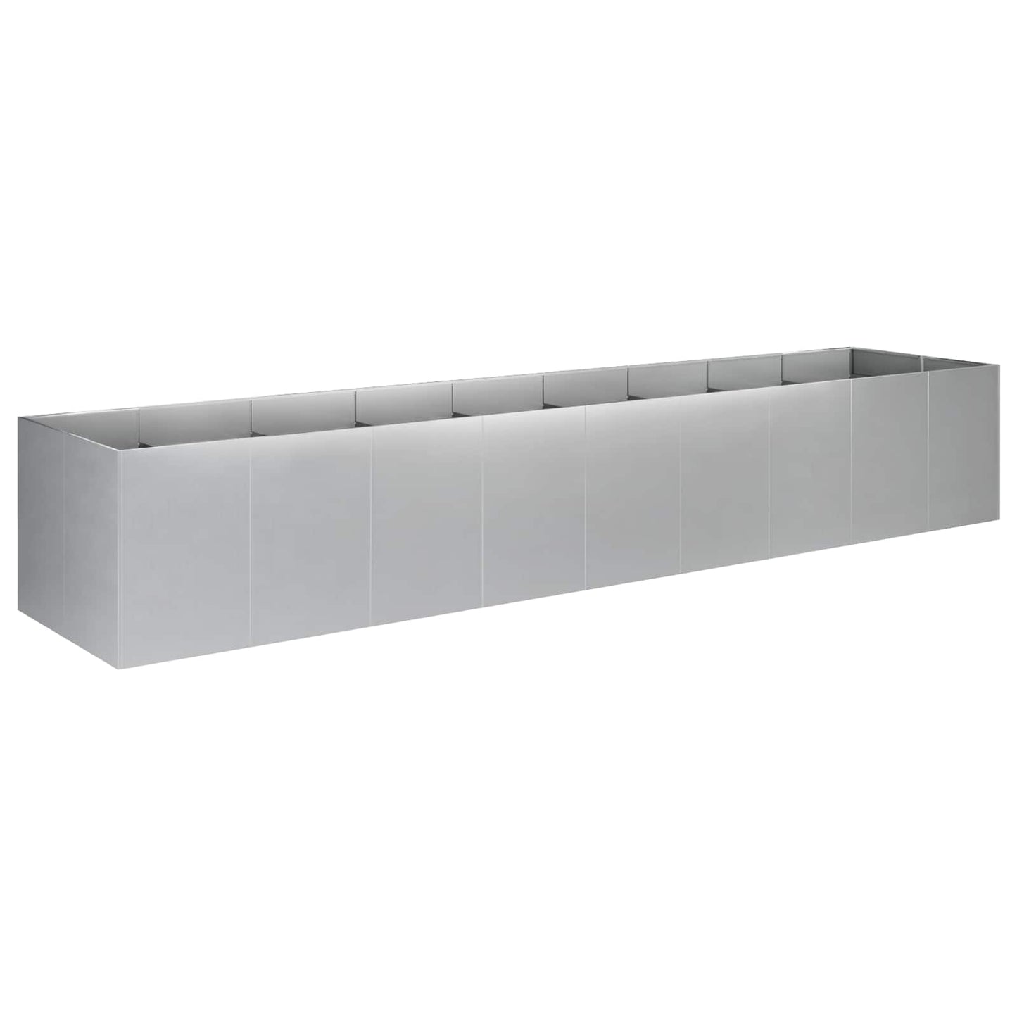 vidaXL Γλάστρα Κήπου Ασημί 360 x 80 x 60 εκ Γαλβανισμένος Χάλυβας