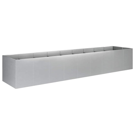 vidaXL Γλάστρα Κήπου Ασημί 360 x 80 x 60 εκ Γαλβανισμένος Χάλυβας