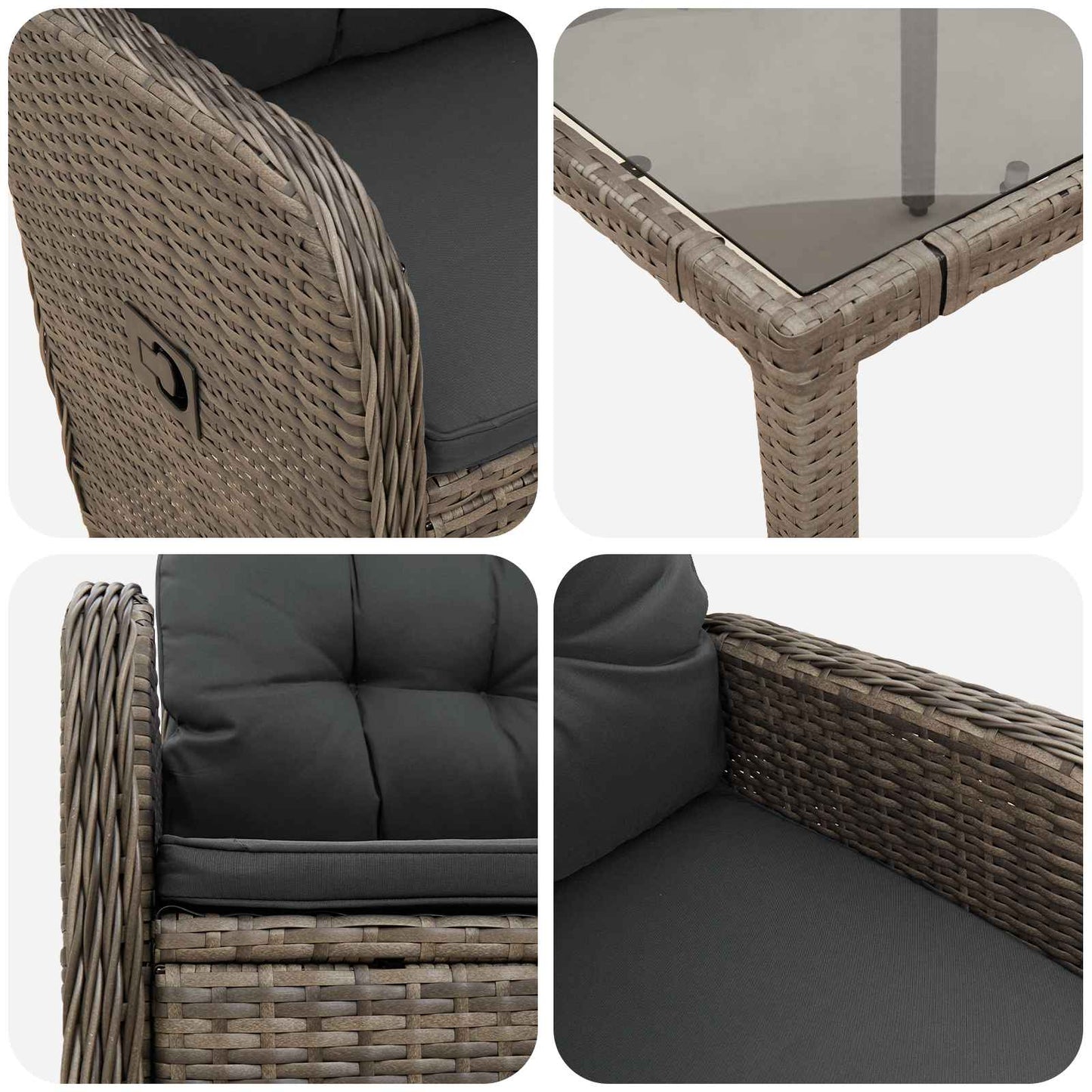 vidaXL Σετ Εξωτερικής Τραπέζης 3 pcs Ανοιχτό Γκρι και Σκούρο Γκρι